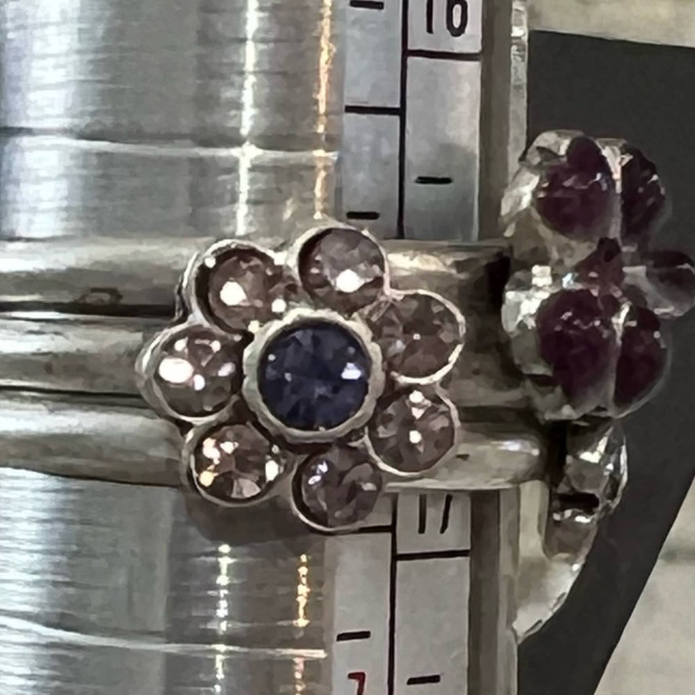 New Pilgrim Danish Design Stackable Rings Size 6 Floral Crystals Enamel NWT - Picture 9 of 15